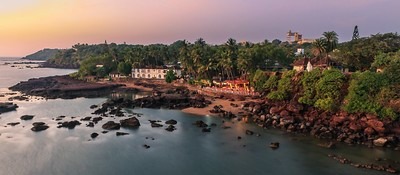 Dona Paula Beach at Sunset